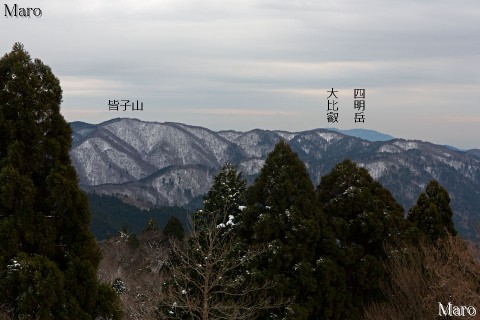 峰床山から京都府最高峰の皆子山、比叡山を望む 京都北山 2014年12月