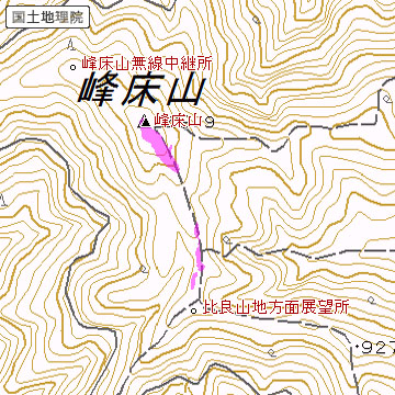 「あべのハルカス」可視マップ 京都府 峰床山 5mDEM