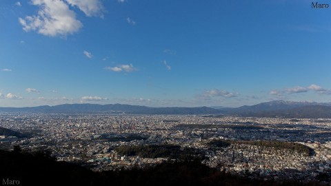 新年を迎えた大文字山から冬の青空と京都を一望する 2015年1月1日
