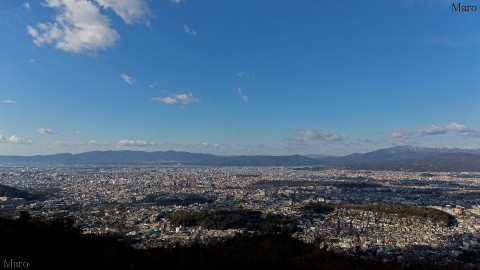 新年を迎えた大文字山から冬の青空と京都を一望する 2015年1月1日