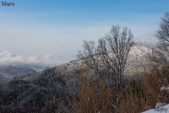 大文字山の火床から雪が深そうな比叡山（四明岳）を望む 2015年1月