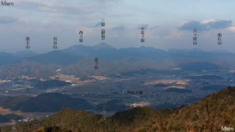 「丹波富士」白髪岳の展望 三嶽（御嶽）など多紀連山、篠山盆地、西紀大橋を一望