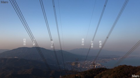 音羽山から大津、琵琶湖、比叡山、皆子山、比良山地を望む 京都市山科区 2013年2月