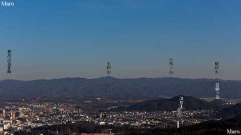 音羽山 鶴の里・池の里コースから湖南アルプス（田上山地）を望む 2015年2月