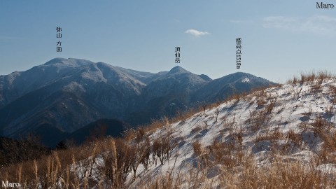 厳冬期の大峰山 弥山、頂仙岳、「天女の舞」方面 2012年1月