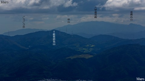 愛宕山の展望 六甲山、能勢妙見山を望む 京都市右京区 2015年7月