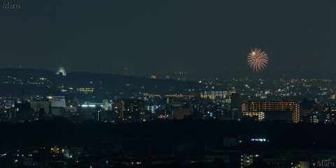 京田辺花火大会（京田辺夕涼みの集い）の打ち上げ花火を遠望 2015年8月