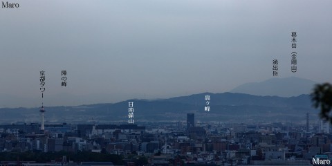 上賀茂 「大田の小径」から金剛山と京都駅、京都タワーを望む 2015年9月