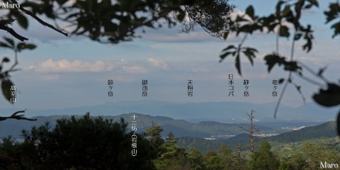 金勝アルプス 十九道ダムへの下山路から鈴鹿山脈を遠望 滋賀県栗東市 2015年7月