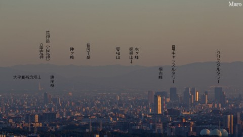 彩都なないろ公園から奥高野、伯母子山地を遠望 北摂から和歌山の高野山を 2015年10月