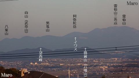 如意ヶ岳の展望地から霊仙山、鈴鹿山脈北西端の山々を遠望 京都市左京区 2015年11月
