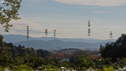 光悦寺の展望地から京都東山を眺望 将軍塚、清水山、醍醐山、鷲峰山など