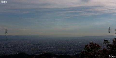 京都北山 桃山の見晴台から南向きの展望 京都市北区・右京区 2015年11月