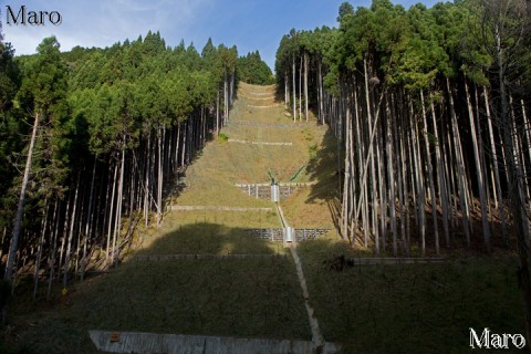 天神川（紙屋川）源流 左岸の治山事業・山腹工 京都市北区鷹峯 2015年11月