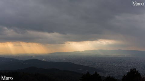 2015年最後の京都西山、京都南部を大文字山の山頂から望む 大晦日ハイク