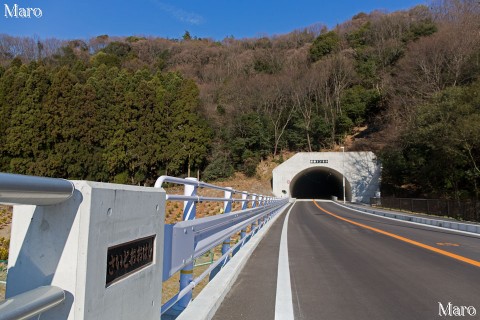 勝尾寺川、府道4号茨木能勢線に架かる「彩都大橋」と彩都トンネル西口 2016年1月