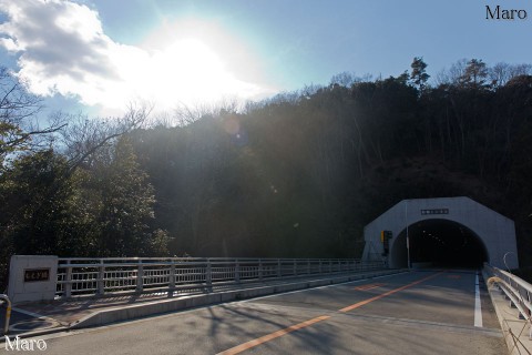 裏川に架かる「もえぎ橋」と彩都トンネル東口 開通直後 2016年1月
