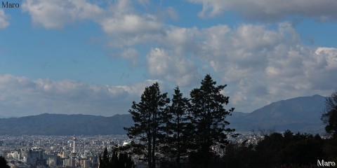 今熊野山から愛宕山と京都を望む 東山三十六峰 京都市東山区、山科区 2016年1月