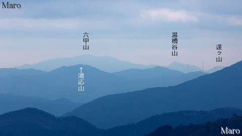 京都北山 天ヶ岳から神戸の六甲山と「豊能富士」鴻応山を遠望 2016年1月