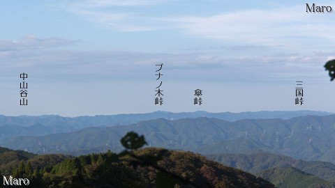 愛宕山から芦生研究林の山々を遠望 京都丹波高原国定公園