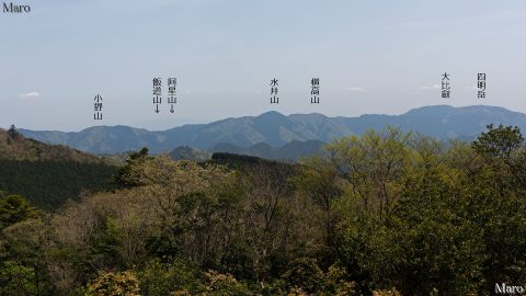 旧花脊峠～芹生峠 京都市左京区・右京区境尾根から比叡山を望む 2016年4月