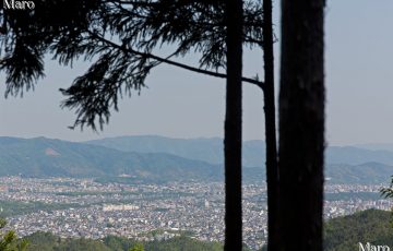 現在の京見峠付近からの眺望 京都の街並みや大文字山など 2016年4月