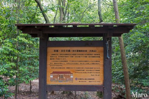 「京都・文化の森（京の景観保全林・大吉山）」の案内看板 2016年6月