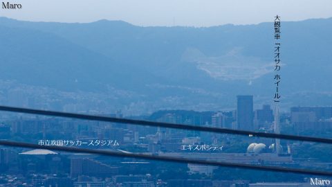 REDHORSE OSAKA WHEEL（レッドホース オオサカ ホイール）を「枚方八景」国見山から遠望