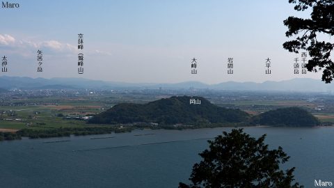 長命寺・太郎坊権現祠から琵琶湖、岡山、湖南アルプス、鷲峰山、醍醐山地を遠望