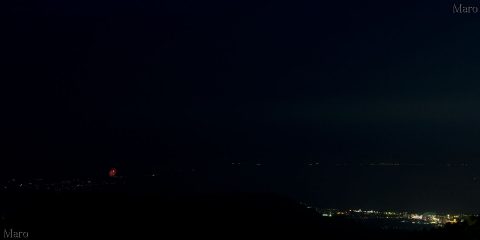 比叡山から大津志賀花火大会の花火と夜景を撮影 2016年7月23日
