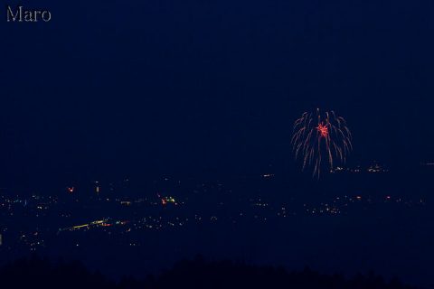 大津志賀花火大会を比叡山四明岳から遠望 2016年7月