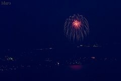 第16回大津志賀花火大会の打ち上げ花火を比叡山から遠望 2016年7月