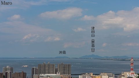 大津市 長等公園「桜ヶ丘休憩広場」（桜広場）から琵琶湖を望む 2016年7月