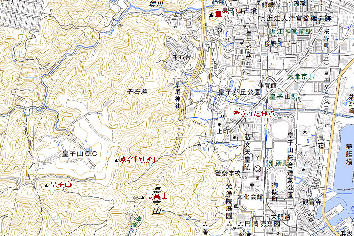 長等山・皇子が丘周辺 出典・地理院地図