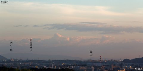 京都東山 豊国廟 太閤坦から和泉葛城山など和泉山脈を遠望 2016年8月