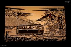 京の七夕 堀川会場 北野線二条城付近の図に見る大文字山の送り火 2016年8月