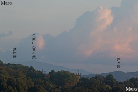 京都東山 豊国廟 太閤坦から金剛山葛木岳を遠望 2016年8月