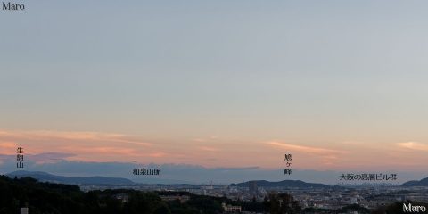 豊国廟 太閤坦の遠景 京都南部、男山、大阪方面を遠望 2016年8月