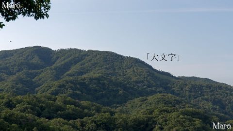 京都五山送り火「大文字」の火床を瓜生山から望む 2016年8月