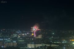 枚方のサプライズ花火大会と夜景を箕面の彩都なないろ公園から遠望 2016年8月