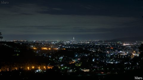 京都府宇治市 朝日山観音展望台の夜景 2016年8月