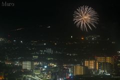 船幸祭 打ち上げ花火を大津の音羽山から遠望 2016年8月