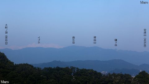 山中越 展望台 鈴鹿山脈の雨乞岳やイブネ、綿向山を遠望 大津市 2016年6月