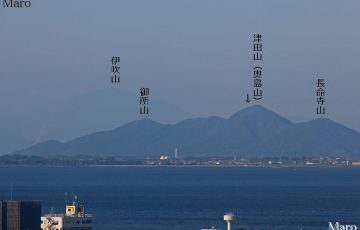 皇子山古墳から伊吹山、琵琶湖の奥島（津田山）を遠望 大津市 2016年6月