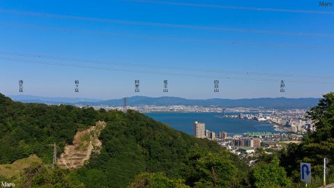 山中越 展望台前（馬ヶ背） 琵琶湖、鈴鹿中南部、阿星山、金勝アルプスを一望 2016年6月