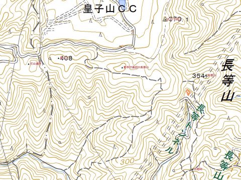 長等山・長等山三角点・皇子山・如意越周辺 地理院地図