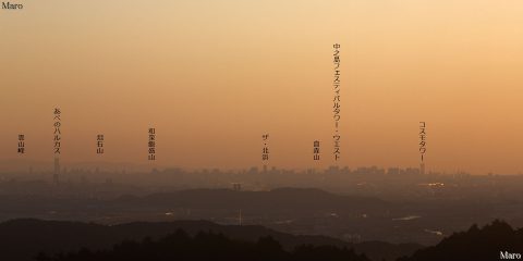 如意越 如意ヶ岳（如意ヶ嶽）から大阪方面の展望 紀泉アルプスやビル街を遠望 2016年10月