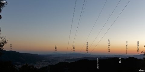 如意越 如意ヶ岳の展望 山科盆地、生駒金剛和泉、大阪、淡路島まで一望 2016年10月