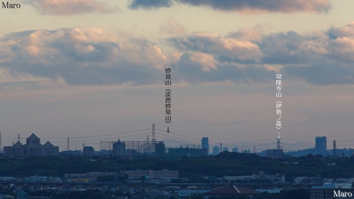 大吉山展望台から淡路妙見山を遠望 京都宇治から淡路島は見える？ 2015年6月