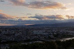 大吉山の夕景 眼下に宇治川と宇治橋 響け！ユーフォニアム放映終了直後 2015年6月